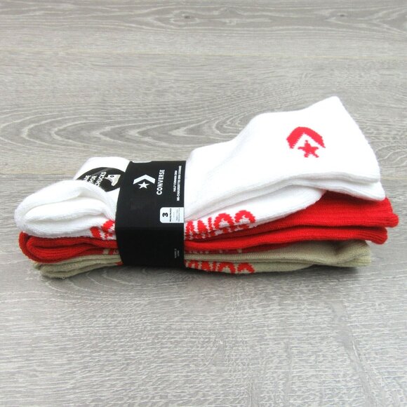 Converse Half Cushion Crew Socks Multi (3 Pairs) Pack Men's Size 6-12 NEW - Picture 10 of 14